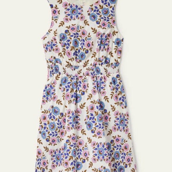 Boden Smocked Waist Mini Dress in Multi/Wildflower Prairie - size 8P - Picture 7 of 16
